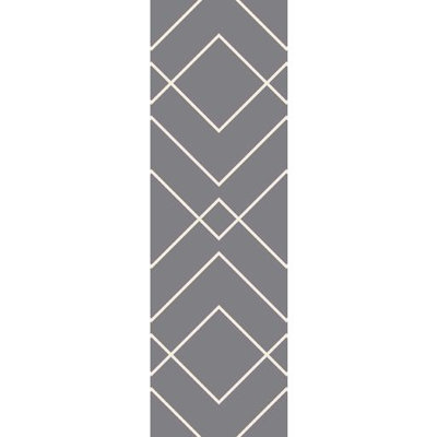 Tapis gris en coton tissé à la main Kaycee