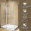 Cabine de douche rectangulaire sans cadre avec verre trempé transparent de 5/16 po de l 48 po x P 32 po x H 72 po-126184369
