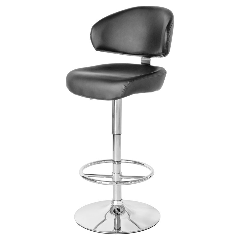 Jaclyn Swivel Upholstered Adjustable Height Counter Stool, Black