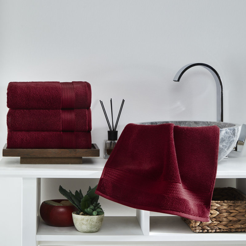 Serviette 4 pièces Ozxilek 16 x 30 575 g / m² - 100% coton turc, velours doux de luxe, séchage rapide et absorbant, résistant à la décoloration, serviette en coton confortable