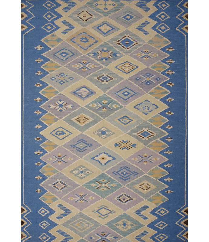 Moroccan Area Rug in Gray/Blue