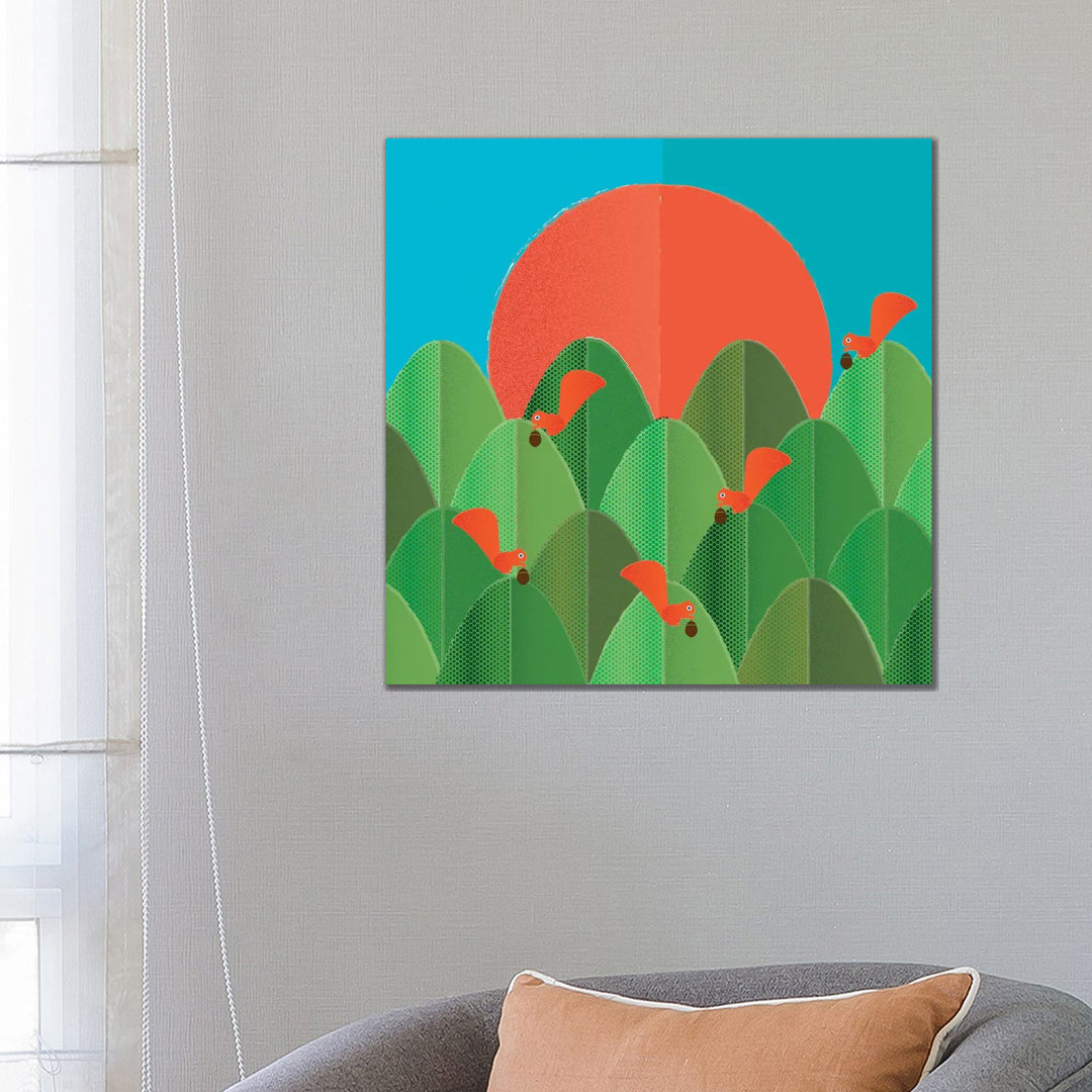 Rote Eichhörnchen bei Sonnenuntergang von Show Me Mars - Galerie-umwickelte Leinwand Giclée auf Leinwand