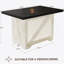 Table de salle à manger de 47 po pour 4 personnes, rectangulaire, translucide, base en X en acrylique, plateau épais de 1,8 po, plateau noir-1031788686
