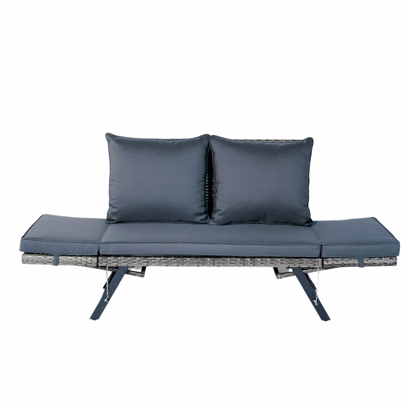 Banc de patio extérieur, banc de conversation pliable en osier pour cour arrière PE