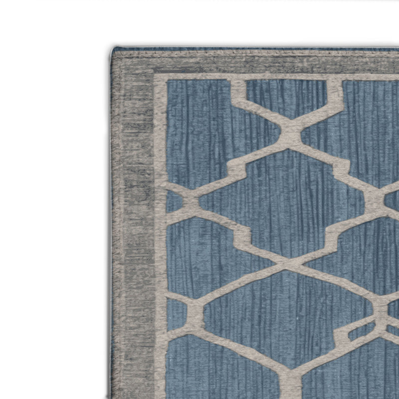Trellis Gray Indoor and Outdoor Area Rug, Rectangle 8' x 10'