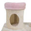 Arbre à chat en forme de fleur en rose et beige, avec une structure stable, des plateformes en fleurs, un lit moelleux pour des chats d'intérieur à tour à thème à plusieurs niveaux