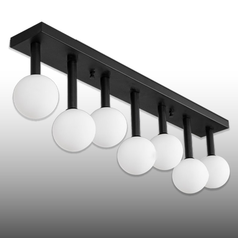 Plafonnier semi-encastré 7 lumières, Noir