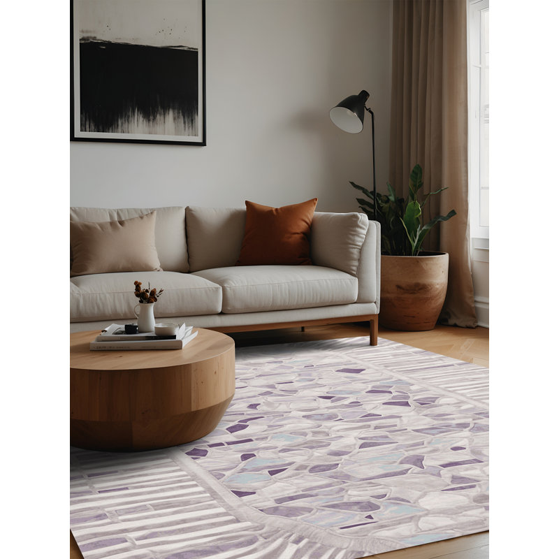 Machine Washable Gray Area Rug, Square 7'