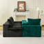 Green&Black Turtle Velvet Double Chaise Lounge Multifunctional Lazy Sofa-267142287