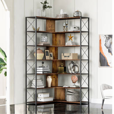 Tribesigns 8-Tier Bookshelf, 75-Inch Industrial Bookcase