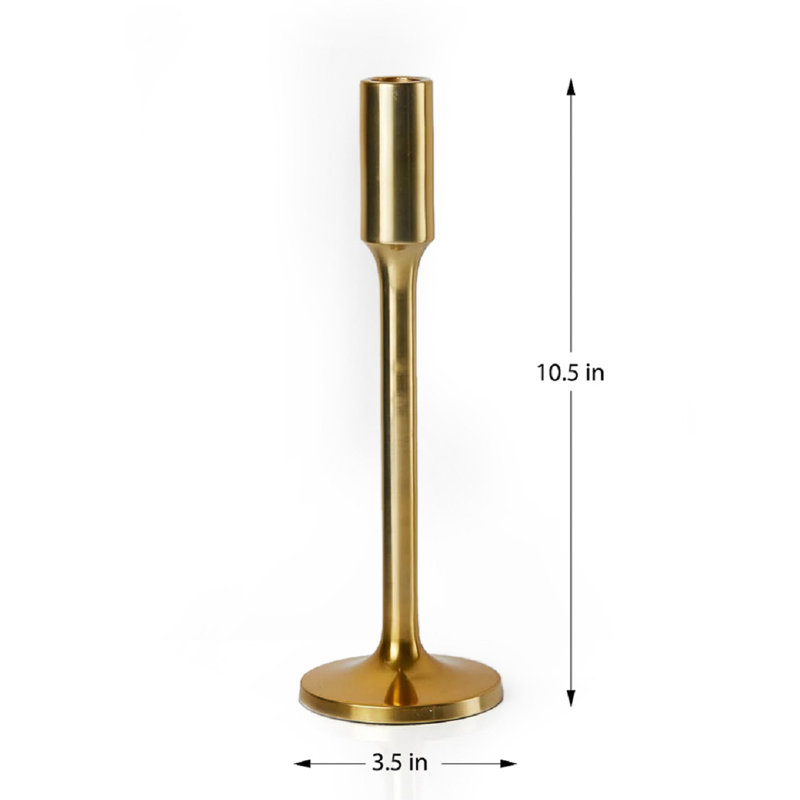Metal Tabletop Candlestick, 8.5" H x 3.5" W x 3.5" D
