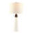 Triangular Ceramic And Wood Table Lamp