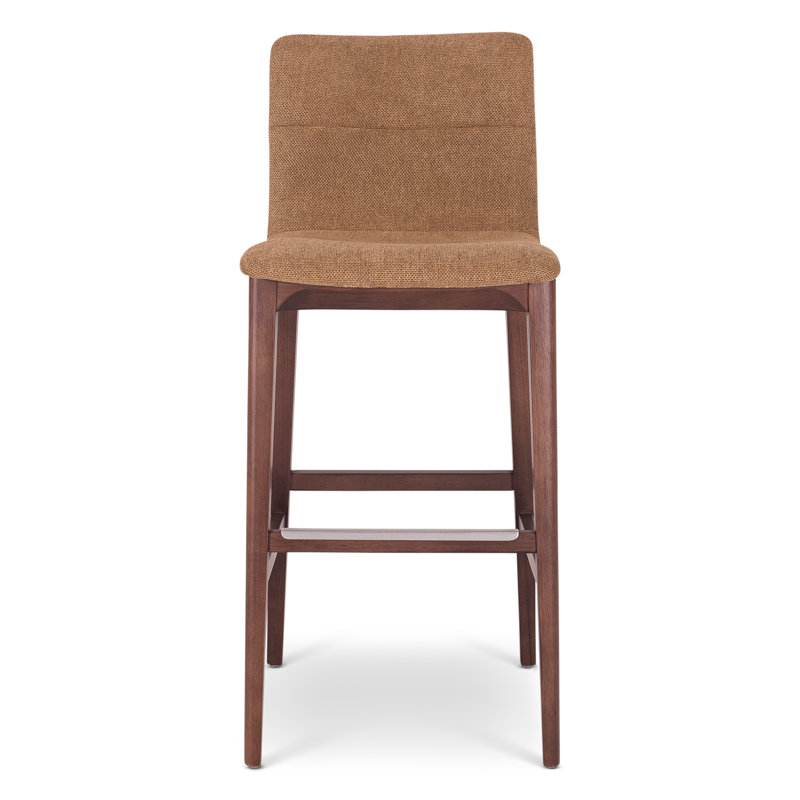 Tabouret de comptoir moderne moderne brésilien Godan, Siège en terre cuite Jackpot / cadre Nogal