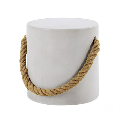 Natural Gray Finish Fiber Concrete Accent Table