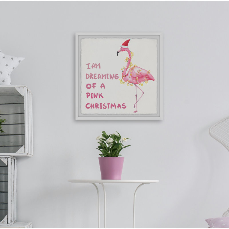 Dreaming Pink Christmas - Single Picture Frame Print, 30cm H x 30cm W x 3.81cm D