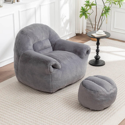 Fauteuil à billes avec dossier et repose-pieds