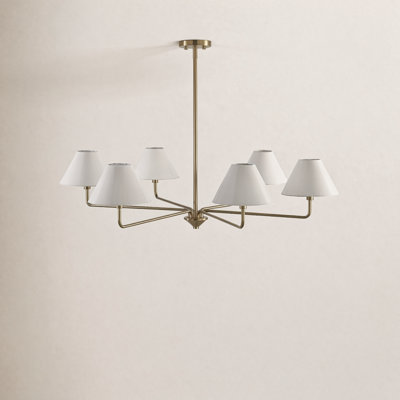  6 - Light Transitional Metal Dimmable Chandelier