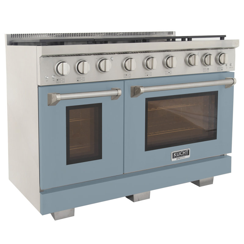 48" 6.7 cu. ft. Free Standing Range with Griddle and Grill, Light Blue, Liquid Propane