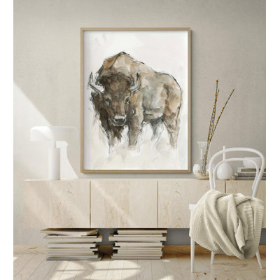 American Buffalo II By Ethan Harper, Buffalo Wall Art, Watercolor Magdalena Painting, Farm Magdalena Print, Wild Magdalena Art, Western Wall Art