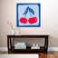Illustration murale abstraite moderne de cerises rouges éclatantes, fruit de la nature-1026510762