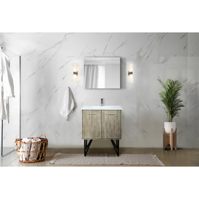 30 In. Wide, Rustic Vanity For Bath, Quartz Top, Faucet, 28 Sensor - Activated Mirror W X 20 D, Bath Vanity, Double Sided