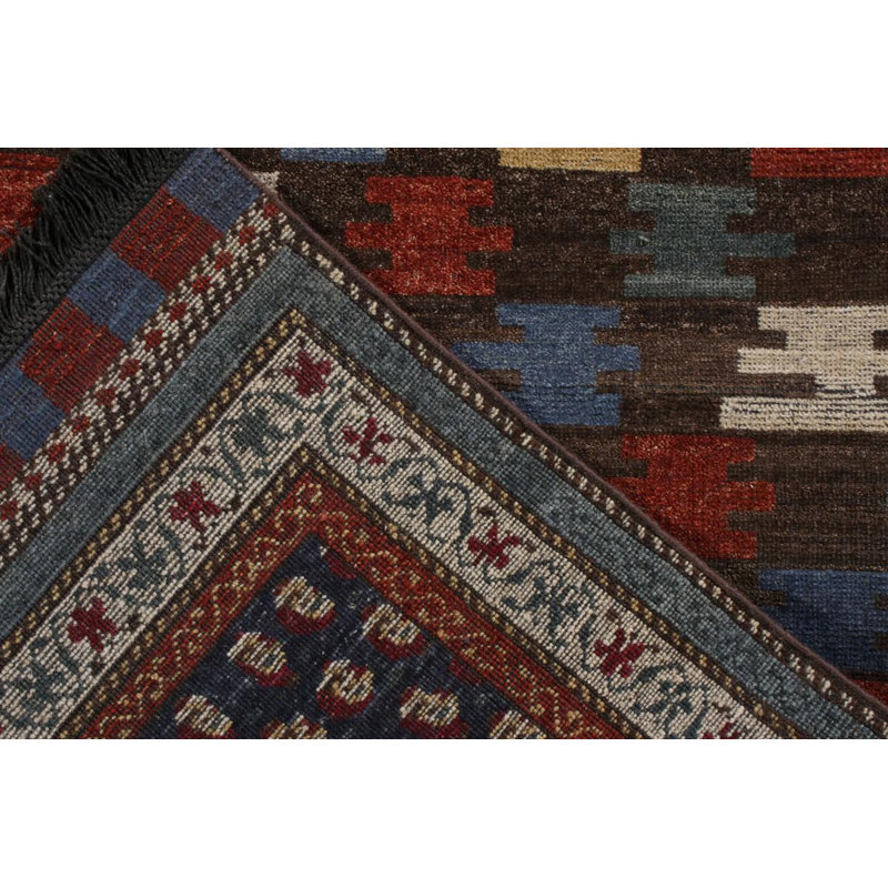 Rug & Kilim's Runner In Beige-Brown All Over Geometric Pattern, Runner 3' x 10'