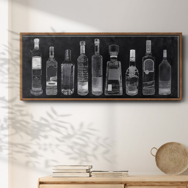 Bar Cart- Framed Canvas