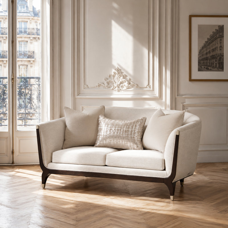 Paris Chic Tuxedo Arm Loveseat - Ivory