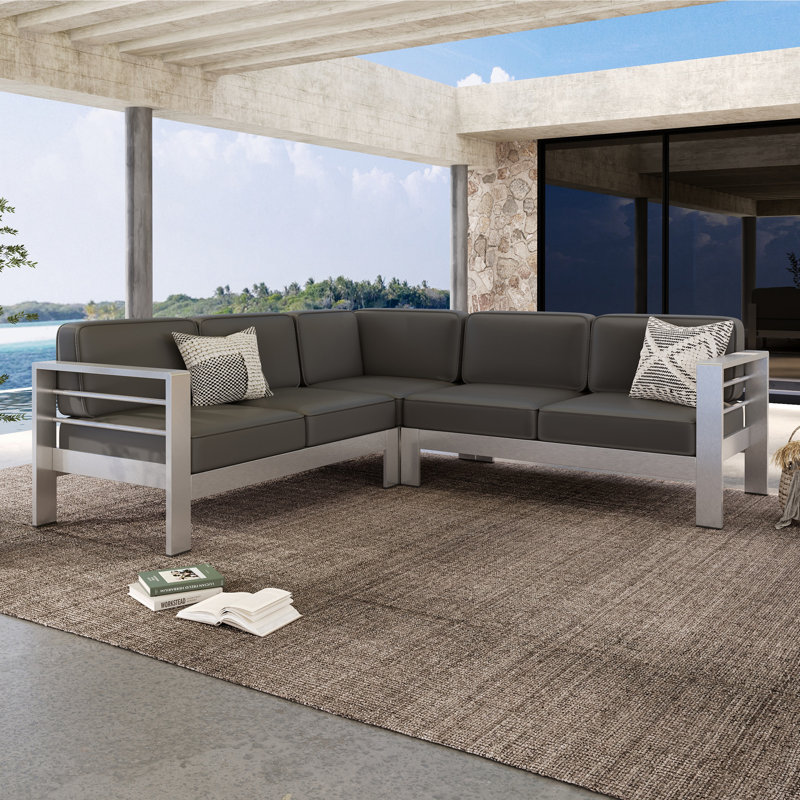 Canapé modulaire d'extérieur en aluminium pour patio