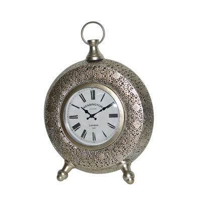 Traditional Roman Numeral Metal Mechanical Tabletop Clock