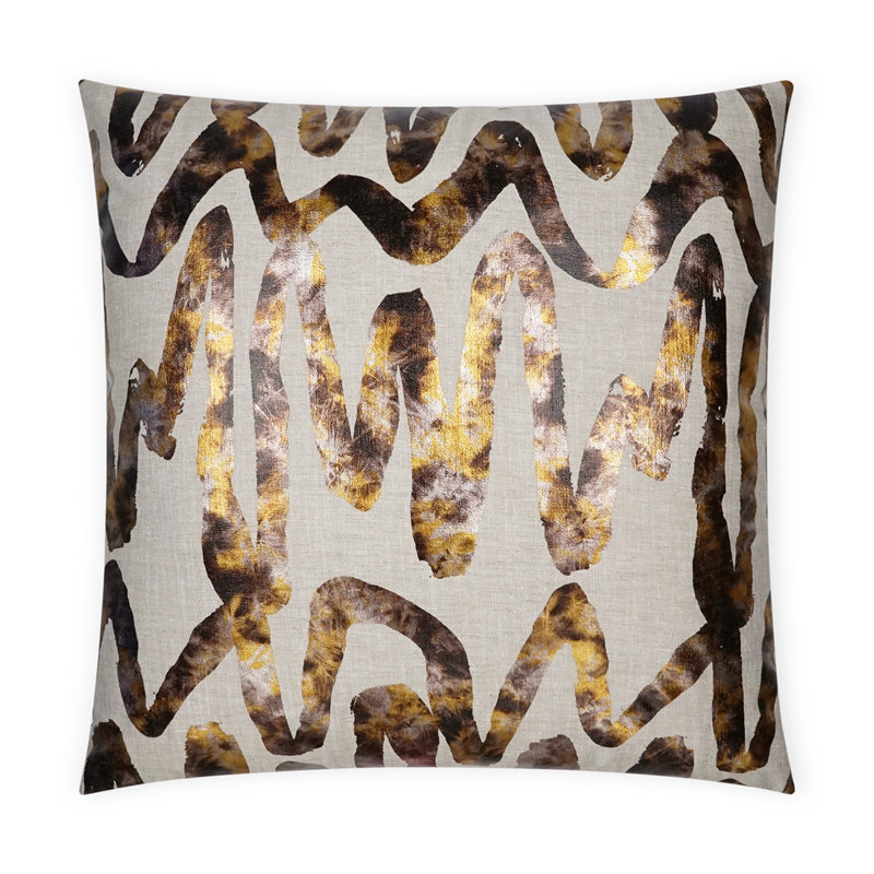 Alita Abstract Throw Pillow, Copper, Square 24"