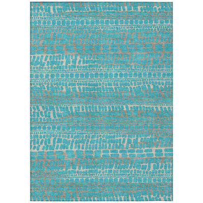 Machine Washable Indoor/Outdoor Chantille ACN2540 Abstract Rug