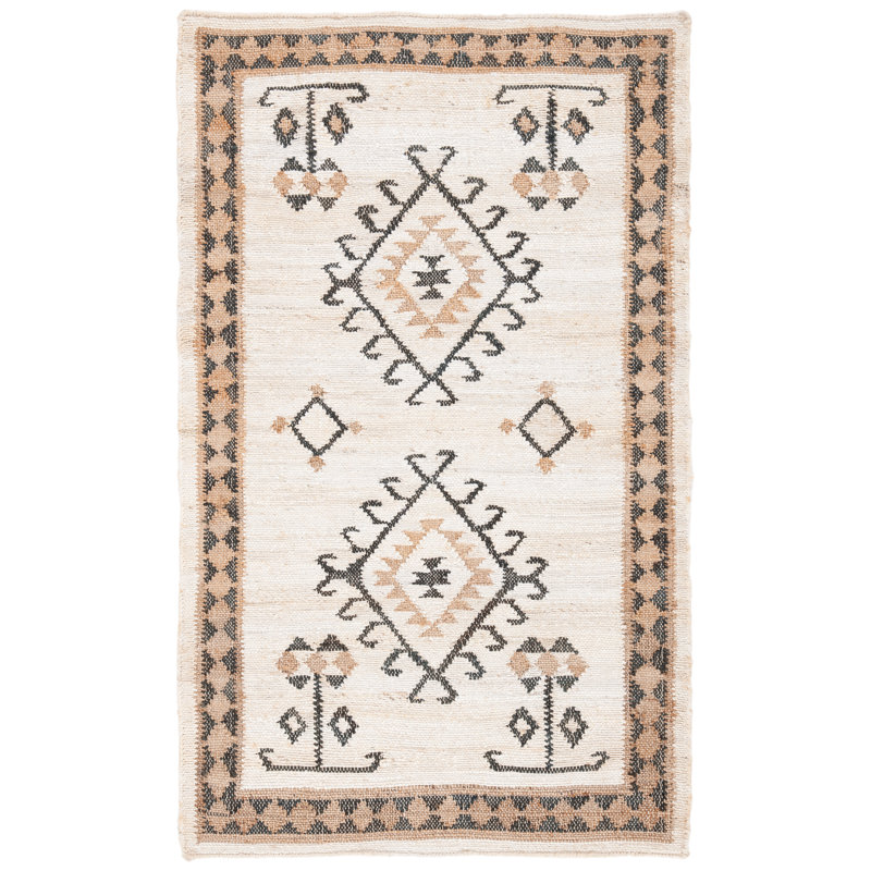 Kalinka Flat Weave Jute Southwestern Rug, Rectangle 2' x 3'