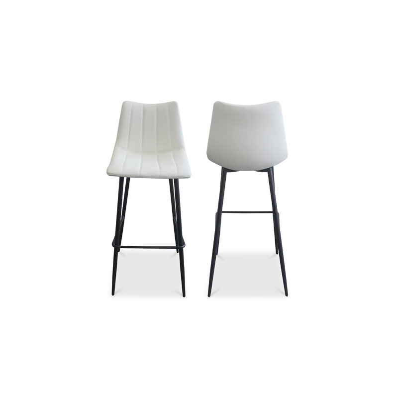Finnigan Counter & Bar Stool, Counter Stool (26" Seat Height), Ivory/Faux Leather