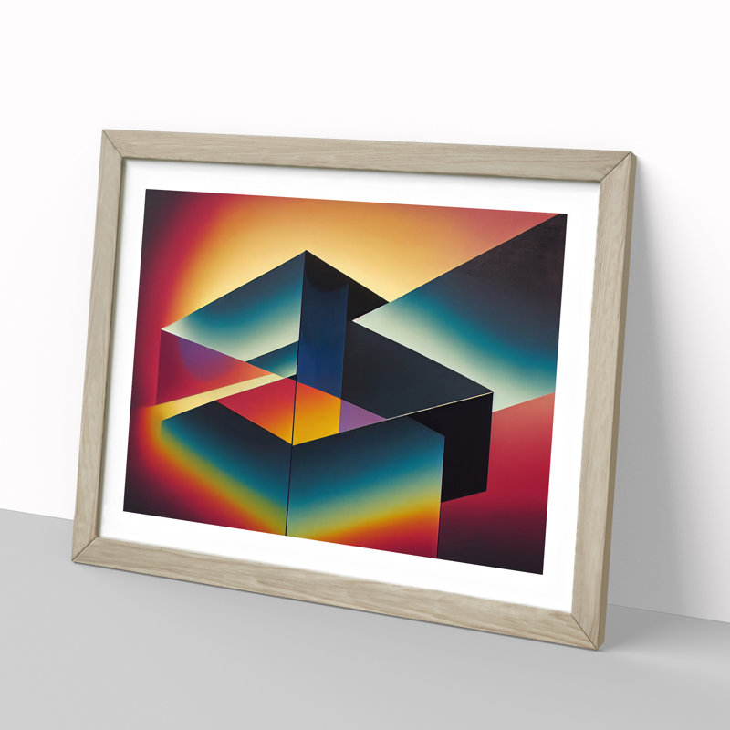 The Engaging Modern Abstract - Single Picture Frame Print, 25cm H x 34cm W, Oak