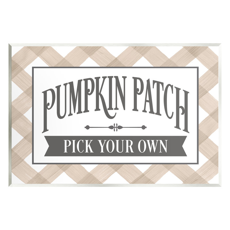 Art textuel sur toile, "Pumpkin Patch Country Sign", H 10 po x l 15 po x P 0,5 po, Unframed