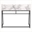 Bureaux, bureau d'ordinateur L 47,25 po avec huche de rangement, aspect marbre blanc, métal noir, contemporain | Blanc | Panneau de particules