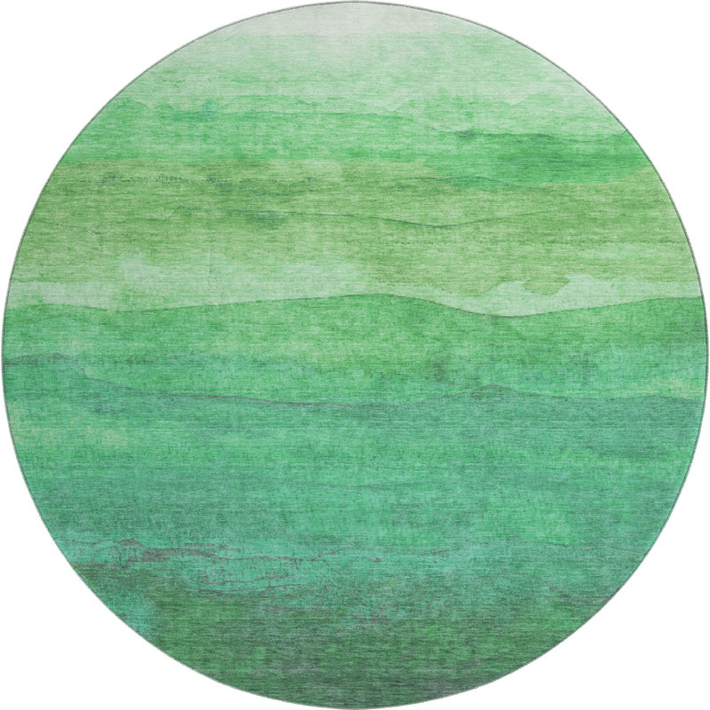Premium Machine Washable Mehara AMF1699 Stripes Rug, Round 8'