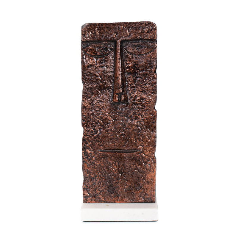Wabbaseka Sculpture in Aluminum with Marble Base- Tall