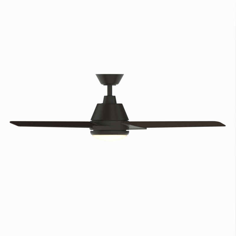 Lasalle 52'' Ceiling Fan with LED Lights, Matte Black with Espresso Blades