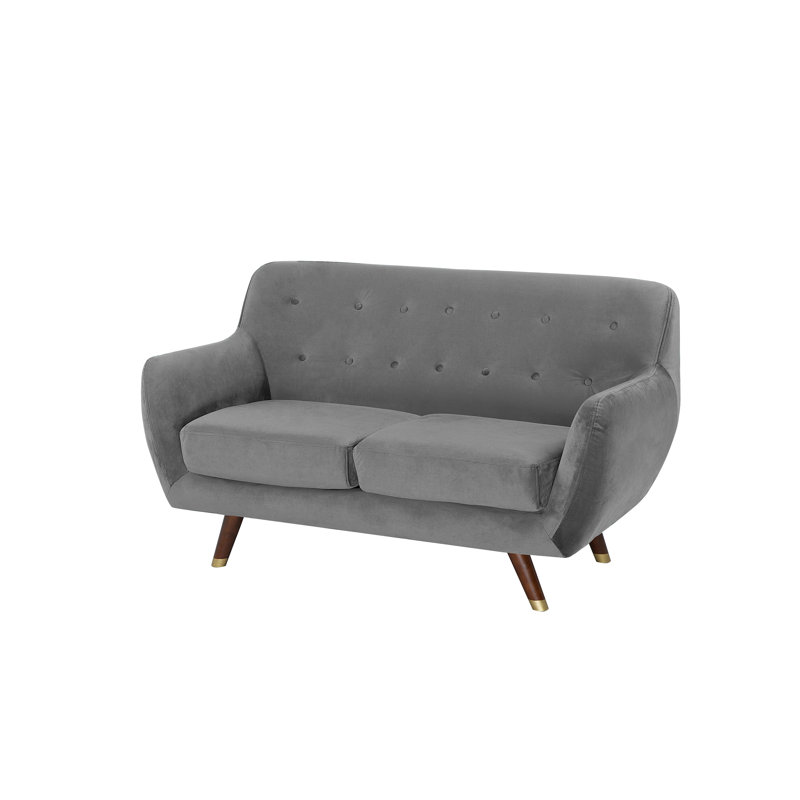 Lesse 2 Seater Velvet Loveseat, Grey