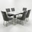 6 -Person Marble Dining Set-2043506477