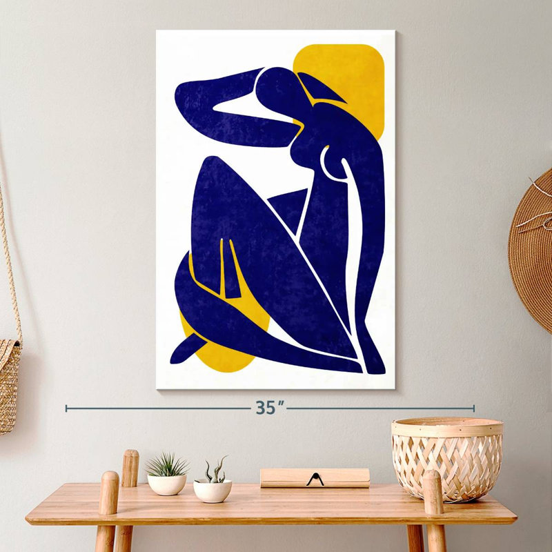 Silhouette de femme abstraite sur toile, H 30 po x l 20 po x P 1,25 po