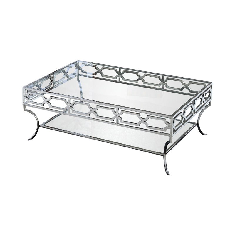 Table basse rectangulaire en verre Amelia 