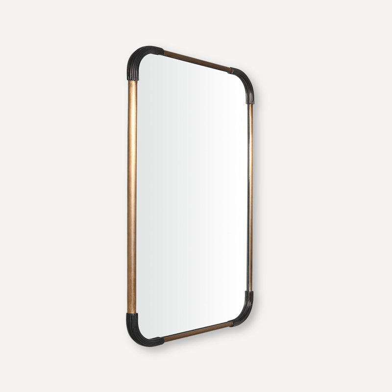 Mixed Metal Mirror, Aged Brass