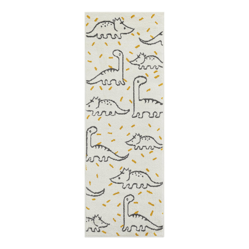 Tapis pour enfant Unique Loom Dinosaur Whimsy, Tapis de couloir 2 pi 2 po x 6 pi 1 po