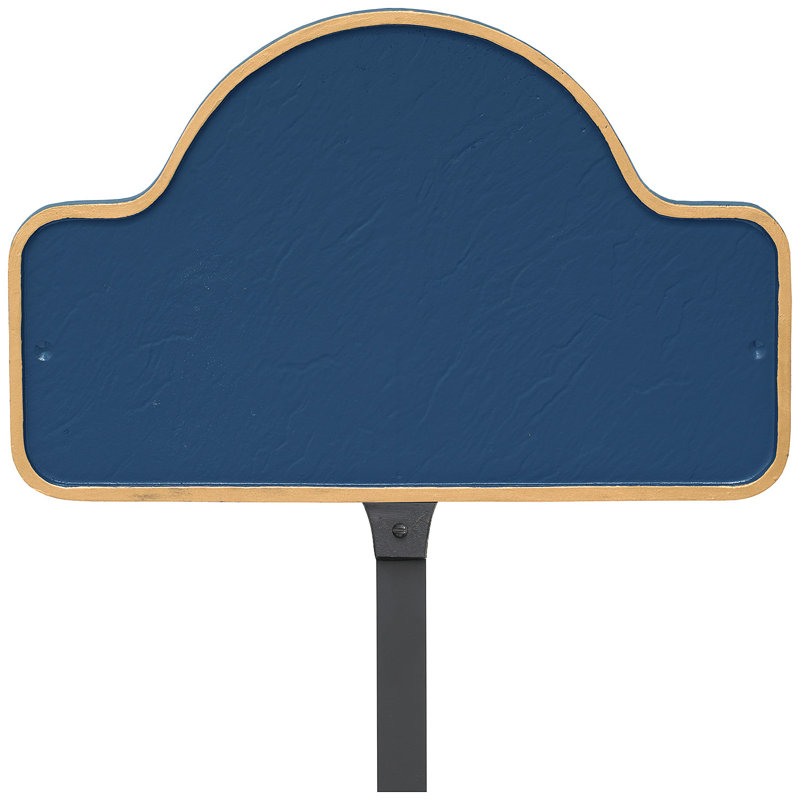 Plaque d'adresse avec arche Petite Lexington, Bleu de mer / doré