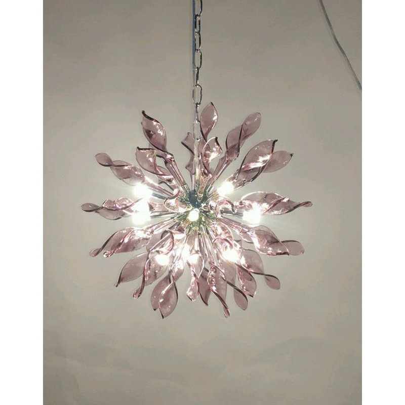 Lustre sphère Spoutnik Apollo Iris Kamiyla, Mauve, Nickel poli, 24” Wide x 24” Height