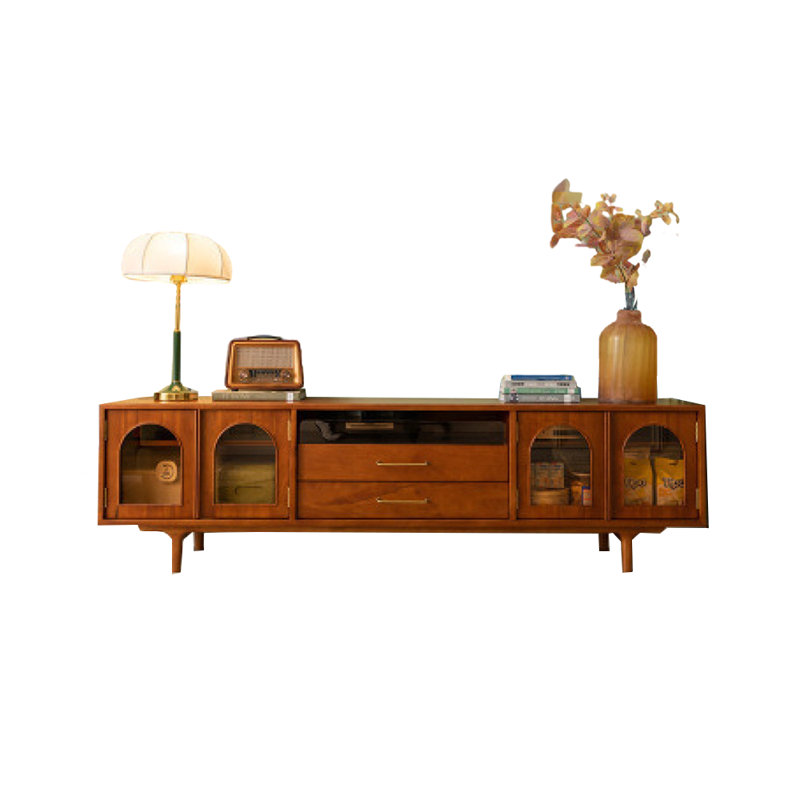 Meuble télé créatif de style rétro, Brun, 70.87"