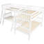 Lit superposé en L blanc, simple, en bois massif pour une chambre à coucher harmonieuse-1283982587